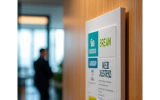Žaliojo pastato sertifikatas ant lentelės mobiliajame