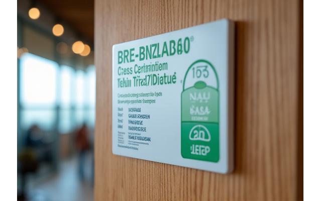 Žaliojo pastato sertifikatas ant lentelės